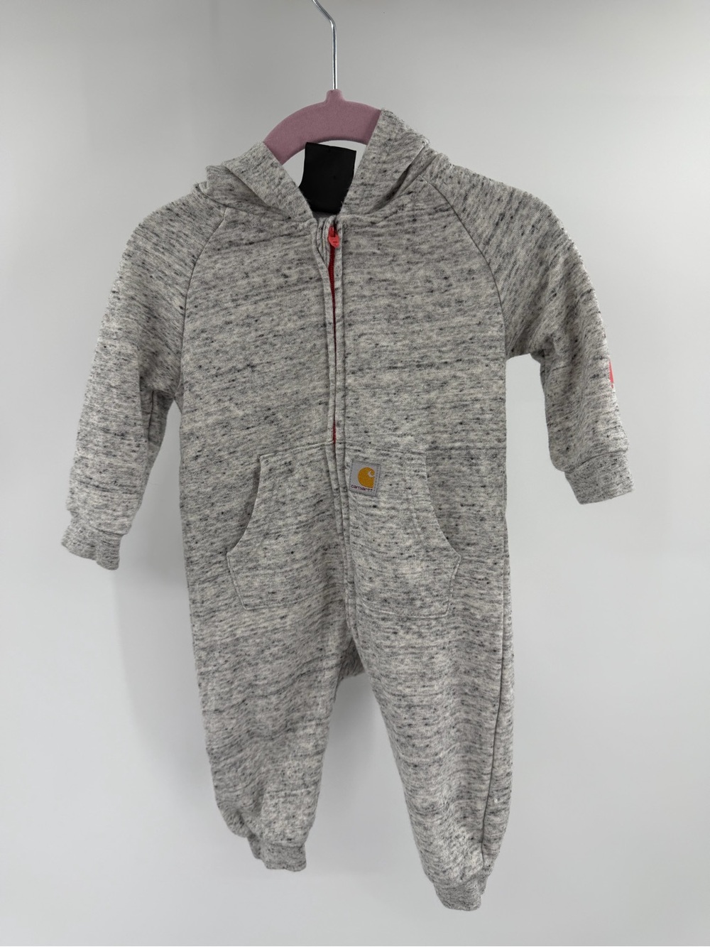 Carhartt 3 Months Hooded Heathered Gray Onesie